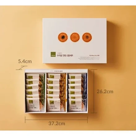 올가 구운쌀과자 선물세트 (김 6개+검은깨 6개+땅콩 6개), 432g, 2개 세트