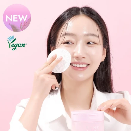 비쥬얼 핑크 알로에 클렌징 세럼 패드 180ml (60매)