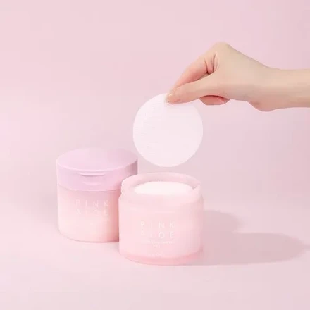 비쥬얼 핑크 알로에 클렌징 세럼 패드 180ml (60매)
